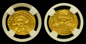 Byzantine-Justinian-II-2nd-Solidus-GEM-MS-5-5-BS
