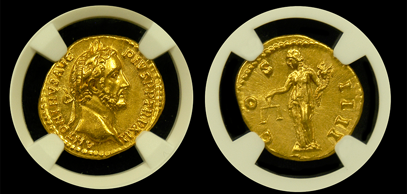 Antoninus Pius Gold Aureus Ancient Roman Coins