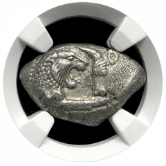 Lydia | Croesus | Silver Stater | AU 5x3 | Obverse