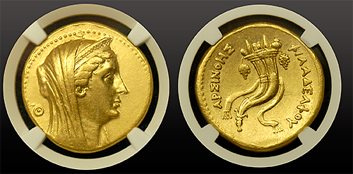 Arsinoe II Gold Octodrachm 