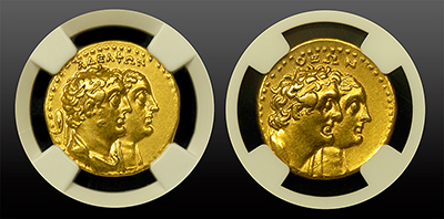 Ptolemaic Kingdom - Ptolemy III Gold AV Tetradrachm - Ancient Gold Coin