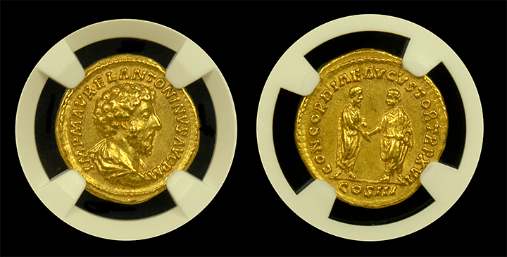 Roman Gold Aureus & Silver Denarius